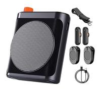yeeplant Amplificatore vocale wireless portatile per insegnanti, sistema a doppio microfono, durata della batteria 25H, wireless/USB, copre 300 partecipanti