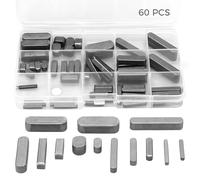 yeeplant Assortimento di 60 chiavi quadrate per albero chiave e Woodruff in acciaio al carbonio con scatola