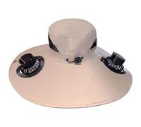 yeeplant Cappello da pesca con ventaglio a energia solare, protezione solare a doppio ventilatore, per viaggi all'aperto, tesa larga e copertura per il viso