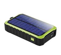 yeeplant Caricatore solare a manovella verde, banca di potere 12000Mah, porte USB doppie e torcia elettrica principale, 5,7 x 7,9 cm