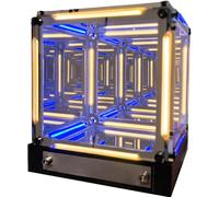 yeeplant Cubo a specchio infinito a LED multicolore, cubo 4D Tesseract, 12 cm, decorazione da scrivania, ricarica USB, effetto abisso