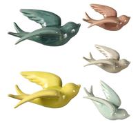 yeeplant Decorazione da parete in ceramica, 5 pezzi, rondine retrò, accento per la casa, stile nordico