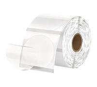 yeeplant Etichette termiche trasparenti satinate rotonde da 5,1 cm, 500 pezzi, autoadesive, etichette termiche dirette, inchiostro non necessario