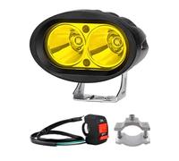 yeeplant Faro Ebike, LED giallo a doppio occhio ad alto rendimento, forte/debole, involucro in alluminio, interruttore per manubrio, strumento di fissaggio, compatibile con la maggior parte degli