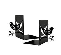 yeeplant Fermalibri a forma di voliera e uccellino, in metallo, 17,8 cm, nero, decorativo e resistente, per casa, studio, ufficio, scuola e cucina