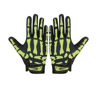yeeplant Guanti da uomo per adulti, neri e verdi, guanti da ciclismo con scheletro e ossa, dita intere, taglia XL, palmo da 9,9 cm
