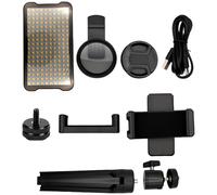 yeeplant Kit di luci per tatuaggi, LED ricaricabile con obiettivo CPL da 52 mm, supporto per smartphone, treppiede, illuminazione portatile da studio