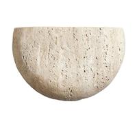 yeeplant Lampada a LED in travertino a luce calda, lampada da parete a mezza luna, stile giapponese, 20 x 13 cm, per camera da letto, soggiorno, Wabi-Sabi