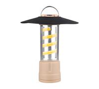 yeeplant Lanterna a LED, ricaricabile tramite USB, portatile, dimmerabile, luce da campeggio, 48 ore di durata, torcia multifunzione impermeabile con raggi bianchi e perline COB, 2600 mAh, cachi