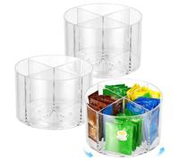 yeeplant Lazy Susan - 3 organizer rotanti per bevande, girevole rotondo a 360° con 4 scomparti, per cialde di caffè, miscele di bevande, bustine di tè, contenitori da cucina