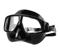 yeeplant Maschera per apnea a basso volume con lente in resina, maschera subacquea in silicone, impermeabile, anti-appannamento, 14,5 x 10,4 cm, nero