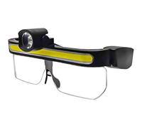 yeeplant Occhiali di sicurezza, occhiali LED neri, lampada frontale ricaricabile USB, design a doppia luce, lenti anti-appannamento, rotazione di 90° per pesca e ciclismo