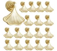 yeeplant Pomelli per armadietti francesi in lega di zinco, oro opaco, maniglie a foro singolo, forma a ventaglio unica per decorazione, 18 pezzi
