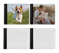 yeeplant Portafoglio vuoto sublimazione personalizzato, Portafoglio bifold fai da te, Portafoglio stampa a trasferimento termico a sublimazione, Portafoglio maschio in pelle 4 pezzi con slot per carte