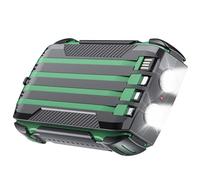 yeeplant Power bank a energia solare da 30000 mAh, batteria portatile con ricarica rapida, due porte USB e torce a LED, ideale per uso esterno e di emergenza