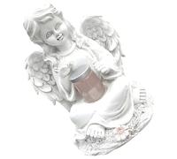 yeeplant Scultura da giardino in resina resistente alle intemperie con lanterna, statua solare della ragazza dell'angelo del giardino, decorazione del cortile all'aperto, 5,7 x 5,1 x 7,5 in micro