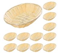 yeeplant Set di 12 cestini ovali in plastica per pane, ideali per snack, panetterie, negozi e bar, Pe Build