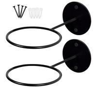yeeplant Set di 2 supporti per palloni da calcio, basket, pallavolo, in metallo nero, montaggio a parete, comodo montaggio a parete, per calcio e basket