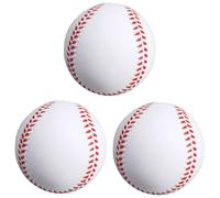 yeeplant Soft Impact Baseball Training, 3 palle da baseball in schiuma di poliuretano da 8,9 cm, per esercitarsi ai giovani, regalo sicuro per giocatori junior, bianco con cuciture rosse