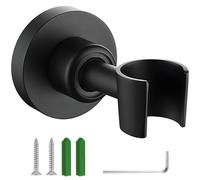 yeeplant Staffa per soffione doccia in acciaio inox 304, supporto per montaggio a parete, girevole a 360°, nero opaco, adatto per soffione doccia a mano 1/2