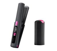yeeplant Strumento per lo styling dei capelli senza fili 2 in 1, piastra e arricciacapelli, mini ferro piatto portatile, 6 temperature, USB-C, LCD, ceramica, grigio