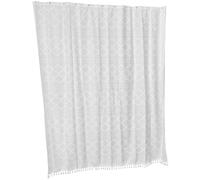 yeeplant Tenda da doccia in ciniglia trapuntata, bianca, extra lunga, stile bohémien, tenda da doccia con nappe, stile rustico chic per la decorazione del bagno