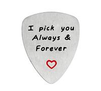 YeeQin Plettro per chitarra con scritta "I Love You Always And Forever", regalo musicale, per anniversario, da uomo