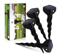 Yeerain 4 pezzi spaventappi, spaventaparvicole a energia solare, per espulsione di talpe, scoiattoli, arvicole dai giardini, nero