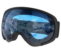 Yeerain Maschera da Sci Donna e Uomo, Occhiali da Sci OTG per Occhiali da Vista, Maschera Snowboard Anti-UV, Anti-Nebbia Specchiato Sfericamente, Azzurro