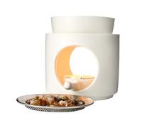 Yeerockal Portaincenso Diffusore di Profumi 2 in 1 con Base e Ciotola per Aromaterapia e Decorazione (Bianco)
