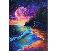 Yeerum 5D Fai Da Te Kit Per Pittura Diamante Painting Mare, Diamond Painting Paesaggio Kit Completo Drill Rhinestone Embroidery Cross Stitch Arts Craft for Home Wall Decor 30x40cm