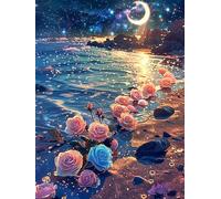 Yeerum 5D Fai Da Te Kit Per Pittura Diamante Painting Rose, Diamond Painting Paesaggio Kit Completo Drill Rhinestone Embroidery Cross Stitch Arts Craft for Home Wall Decor 30x40cm