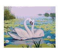 YEESAM ART New vernice da numeri per adulti e bambini - Mandarino Anatra 40x50cm in lino - DIY Digital painting by Numbers Kits su tela