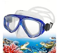 YEESAM Maschera subacquea miope, con diottrie per portatori di occhiali, visione ampia, lenti in resina, occhiali da snorkeling, occhiali da nuoto per adulti e bambini, miopia (blu, -7,5)