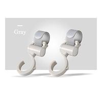 YEESEE Ganci per Passeggino, Baby Ganci universali, Appendi la spesa & le borse in tutta sicurezza sulla tua Carrozzina o sul Passeggino, Uso multiuso/Grigio-2 Pezzi