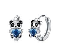 YEESIA Orecchini a forma di animale in argento Sterling ipoallergenico Panda/Koala/cane orecchini con cuore cristallo carino gioielli regali per donne figlia amanti degli animali, Taglia unica