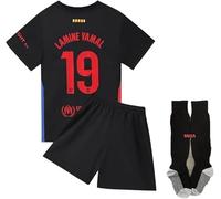 YEESON Maglia da calcio da ragazzo, 2024/2025 Barca Home Lamine Yamal #19, con set corto, taglie giovanili, nero, 11-13 anni