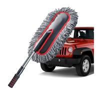 YeewayVeh Car Duster Exterior Scratch Free Microfiber Car Cleaning Brush, Extendable Handle Pollen and Dust Brush for Truck, SUV, Vehicles and Home Cleaning, Light Gray