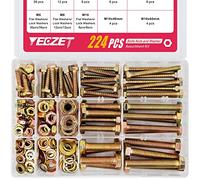 YEEZET 224 Pz Grado 8,8 M6 M8 M10 Bulloni per Impieghi Gravosi e Noccioline Kit Assortimento Include 8 Taglie Più Comuni