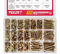 YEEZET 652 Pz Grado 8,8 M4 M5 M6 Bulloni e Dadi per Impieghi Gravosi Assortimento Kit Include 13 Misure Più Comuni