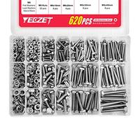 Yeezet Set di 620 bulloni e dadi robusti M4, M5 e M6, in acciaio inox 304, include 13 misure più comuni