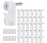 Yefall Confezione da 60 ganci per luci da esterno, clip per luci natalizie, resistenti alle intemperie, ganci a vite per appendere luci natalizie e filo, cavi, luci fatate, campanelli a vento (bianco)