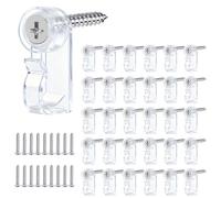 Yefall Confezione da 60 ganci per luci da esterno, clip per luci natalizie, resistenti alle intemperie, ganci a vite per appendere luci natalizie e filo, cavi, luci fatate, campanelli a vento