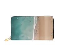 yefan Aerial View of The Beach Wallet, portafoglio con cerniera, portafoglio organizer multi-card, grande capacità, 7,48 x 4,13 pollici (circa 19 x 10,5 cm), Nero , Taglia unica