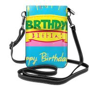 yefan Borsa a tracolla da donna con palloncino di buon compleanno, portafoglio per telefono con cerniera, borsa a tracolla, tracolla regolabile.