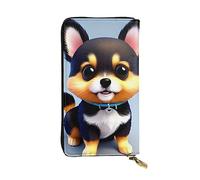 yefan Card Love Fancy Puppy Portafoglio, Portafoglio con cerniera da donna, Portafoglio lungo da donna, Portafoglio organizer per carte multiple e portafoglio frizione, Nero , Taglia unica