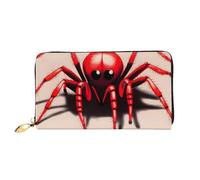 yefan Carino Piccolo Ragno Rosso Portafoglio, Portafoglio con Cerniera, Grande Capacità Portafoglio, Portafoglio Lungo, Multi-Card Organizer Portafoglio, & Unisex, Nero , Taglia unica