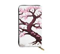 yefan Cherry Blossoms Tree Portafoglio, Portafoglio con cerniera da donna, Portafoglio lungo da donna, Portafoglio organizer multi-carta, & Portafoglio frizione, Nero , Taglia unica