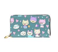 yefan Cute Little Fox Portafoglio, Portafoglio con cerniera, Portafoglio grande capacità, Portafoglio lungo, Portafoglio multi-Card Organizer Portafoglio, & Unisex, Nero , Taglia unica