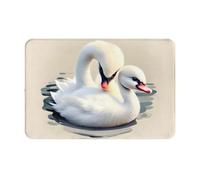 yefan Cute Little Swan Tappeto 40x60 cm Antiscivolo Adatto per Cucina, Ingresso, Bagno, Ecc.